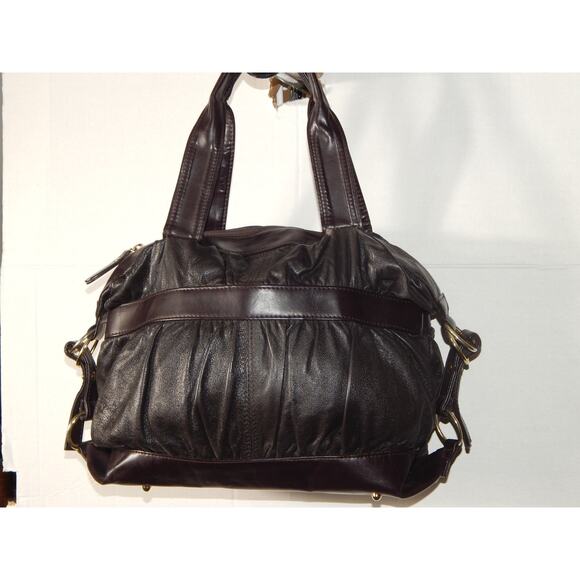 Desmo Brown Leather Handbag Satchel Tote Bag Made In Italy - Picture 2 of 9